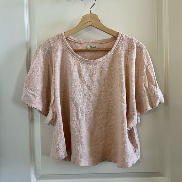Madewell Textured Flutter Sleeve Top - Picture 3 of 8